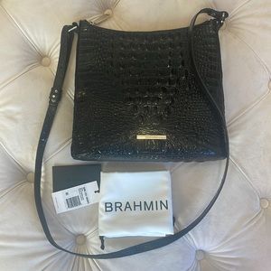 Brahmin Katie Black Melbourne Leather Crossbody Bag